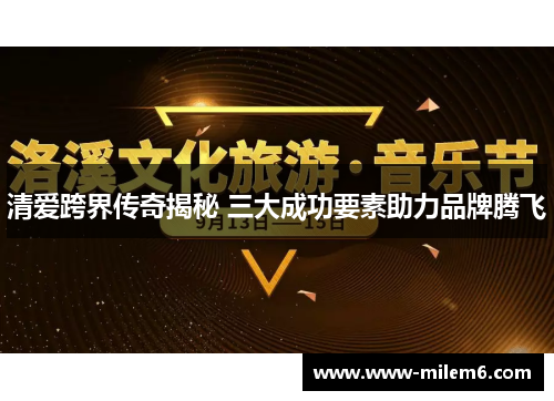 清爱跨界传奇揭秘 三大成功要素助力品牌腾飞