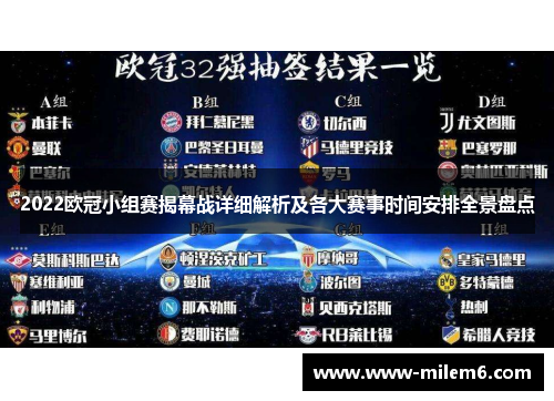 2022欧冠小组赛揭幕战详细解析及各大赛事时间安排全景盘点